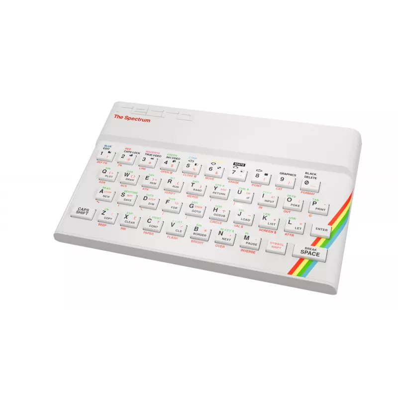 Retro Games The Spectrum White Edition - ZX Spectrum HD Console z Joystickiem i 40+ Pre-ładowanymi Grami