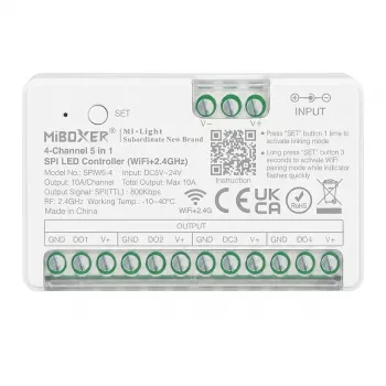 MIBOXER SPIW5-4 Pixel LED Controller SPI Series 5 in 1 SPI (2.4GHz+WiFi) 4 Channels