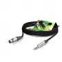 Sommer Cable Stage 22 Highflex kabel mikrofonowy, 2 x 0,22 mm², gniazdo XLR 3-pin – wtyk jack 6,3 mm stereo, NEUTRIK, czarny, 2,5 m (SGN5-0250-SW)