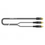 Sommer Cable SC-Onyx 2008 kabel adapterowy audio, 2 x 1 x 0,08 mm², 2x wtyk RCA – gniazdo mini jack 3,5 mm stereo, HICON, czarny, 2,5 m (O84W-0250-SW)