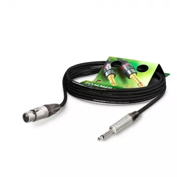 Sommer Cable Stage 22 Highflex kabel mikrofonowy, 2 x 0,22 mm², gniazdo XLR 3-pin – wtyk jack 6,3 mm mono, NEUTRIK, czarny, 5 m (SG79-0500-SW)