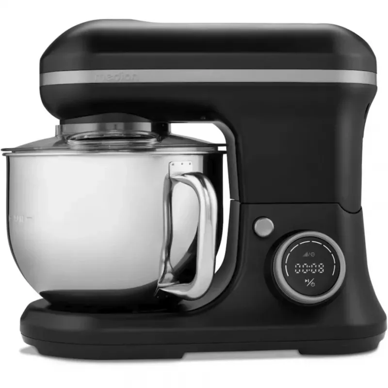 MEDION LIFE Digital Kitchen Machine MD18420 (Czarny, 1200 W, Miska 5 L, w tym miska do lodów)