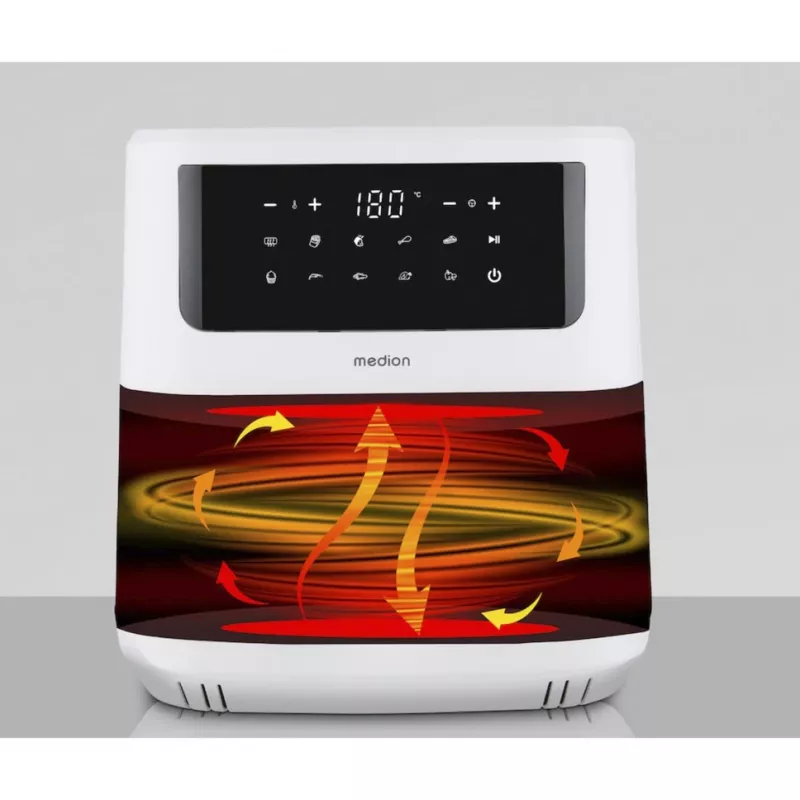 MEDION Air Fryer Life MD 11750 P10 XL (Matowa biel, 2150 W, kosz 6,8 L)