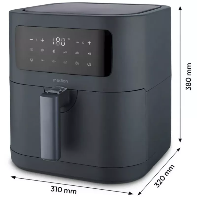 Frytkownica powietrzna MEDION Life MD 11740 E40 XL, szary, 2150 W, kosz 5,2 L