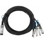 BlueLAN Compatible Mellanox MCP7H50-V001R30 Pasywny kabel rozgałęźny 200GBASE-CR4 QSFP56 do 2x100GBASE-CR2 QSFP56 Direct Attach, 1 metr, AWG26