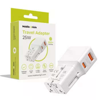 Mobile Origin Travel Adapter 25W EU/US/UK/AU, Biały