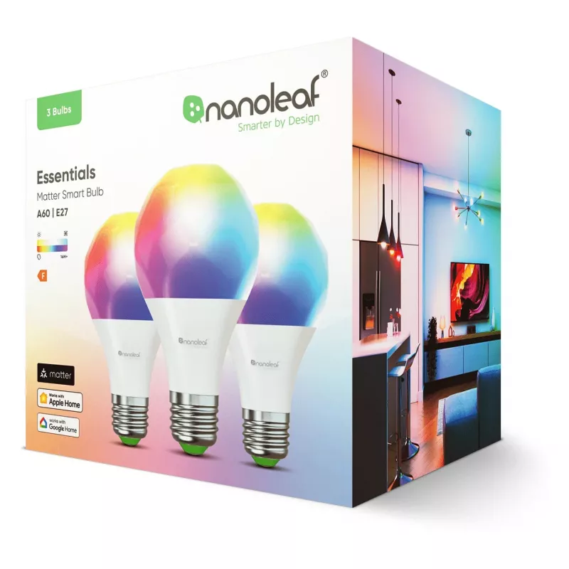 Nanoleaf NF080B02-3A19E Smart LED Bulb E27 8,5W 1100lm RGBW Matter Thread