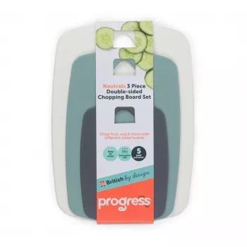 Progress BW13976G Neutrals 3-częściowy dwustronny zestaw desek do krojenia