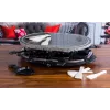 Giles & Posner EK1872GV2VDE Stolowy Grill Raclette z Kamieniem - 1200W, dla 8 osób, Czarny/Szary