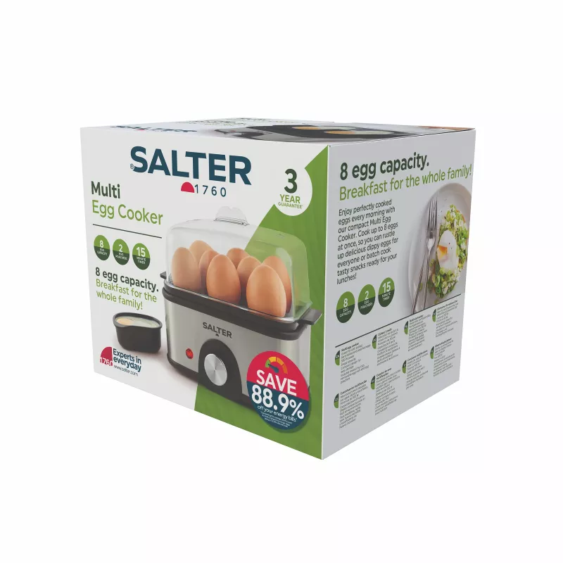 Salter EK6213VDE Multil Egg Cooker - 7 jajek, 350W, czarny/srebrny