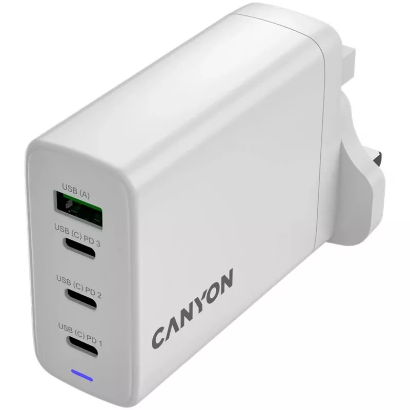 CANYON OnCharge 140 GaN Charger 150W Max 3 USB-C + 1 USB-A Biały Wtyk UK