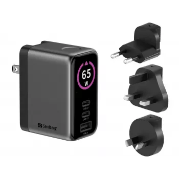 SANDBERG Travel Charger PD65W Display