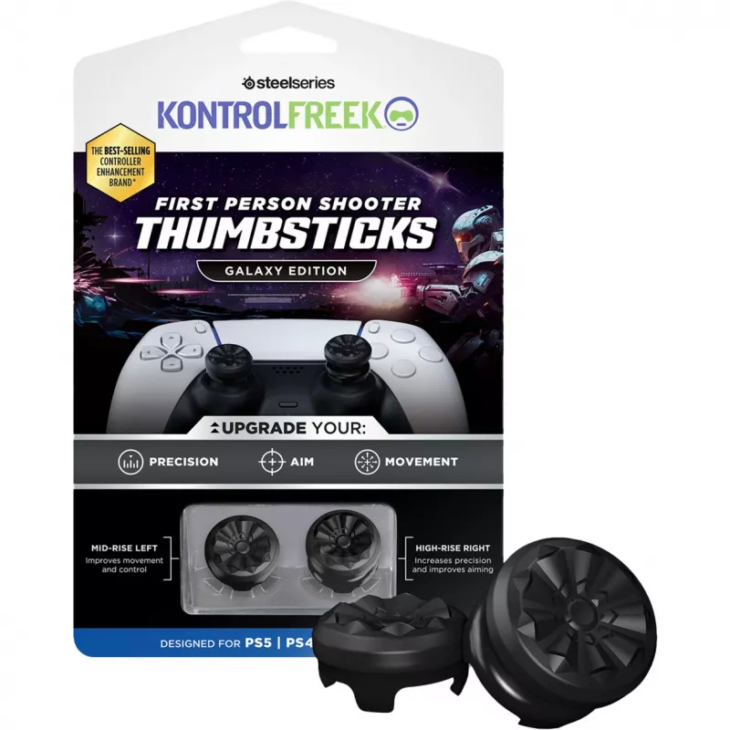 SteelSeries KontrolFreek FPS Performance Thumbsticks Galaxy Edition (Czarny, 2 sztuki, do kontrolera PlayStation 5/4)