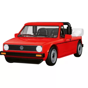 COBI Volkswagen Golf Cabriolet (1979-1993) Czerwony Model Samochodu Odlewanego w Skali 1:35