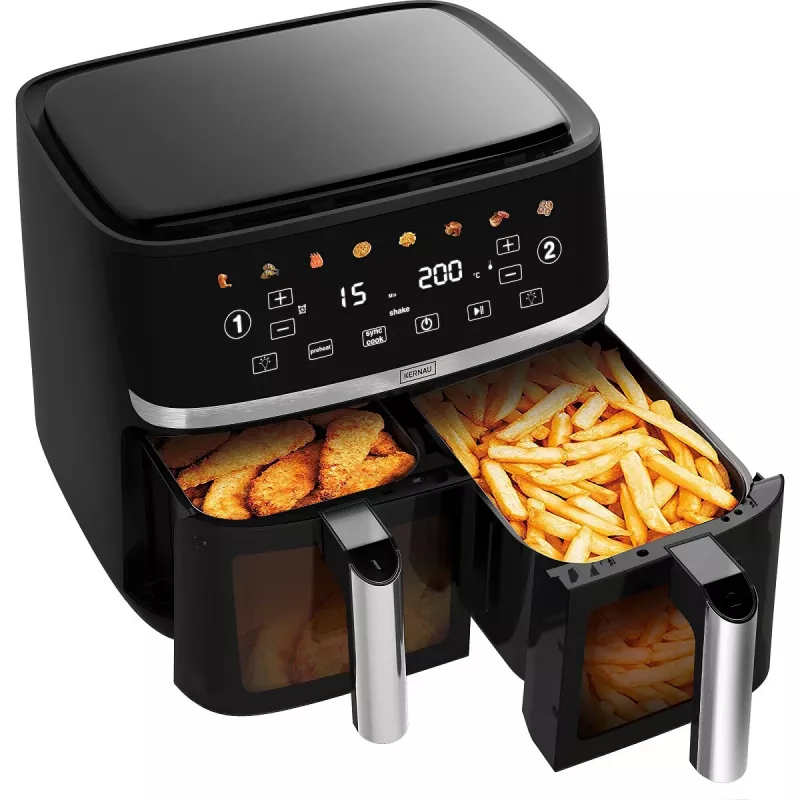 Kernau KSAF 1017 EB Duo 10.2 L Czarny Frytownica Powietrzna z Podwójnym Koszem