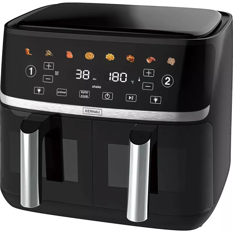 Kernau KSAF 1017 EB Duo 10.2 L Czarny Frytownica Powietrzna z Podwójnym Koszem