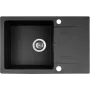 Zestaw zlewozmywakowy PYRAMIS LEFKADA (68x44) 1 komora 1 ociekacz Czarny + bateria Flessi Black Edision - 070 260 611F