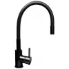 Zestaw zlewozmywakowy PYRAMIS LEFKADA (68x44) 1 komora 1 ociekacz Czarny + bateria Flessi Black Edision - 070 260 611F