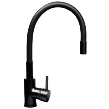 Zestaw zlewozmywakowy PYRAMIS LEFKADA (68x44) 1 komora 1 ociekacz Czarny + bateria Flessi Black Edision - 070 260 611F