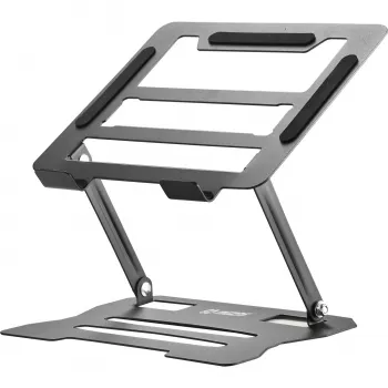 MOZOS N2-BK Ergonomiczna Podstawka pod Laptop - Czarna, Regulowana Wysokość, Składana, Aluminiowa