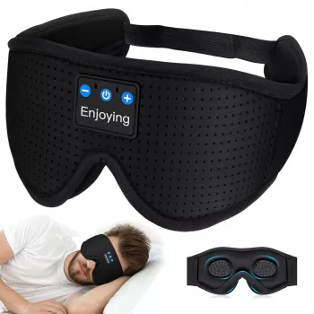 MOZOS LC001-V2 Bluetooth Sleep Eye Mask with Stereo Speakers, Black