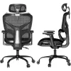 MOZOS ERGO-V Ergonomiczne krzesło biurowe z regulowanym podparciem lędźwiowym i zagłówkiem, czarne