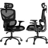 MOZOS ERGO-V Ergonomiczne krzesło biurowe z regulowanym podparciem lędźwiowym i zagłówkiem, czarne