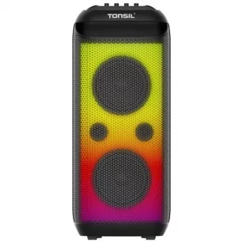 TONSIL Party Dance 1600 Przenośny Głośnik Bluetooth z Oświetleniem LED, Karaoke, 1600W PMPO, 80W RMS, 10 inch Woofer, TWS, Radio FM, Mikrofon i Pilot