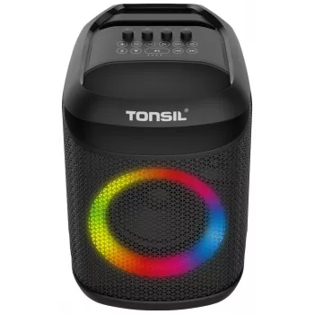 Tonsil Party Dance 800 Przenośny Głośnik Bluetooth z Karaoke, Disco LED, 80W RMS, 2x8 inch Woofery, Czarny