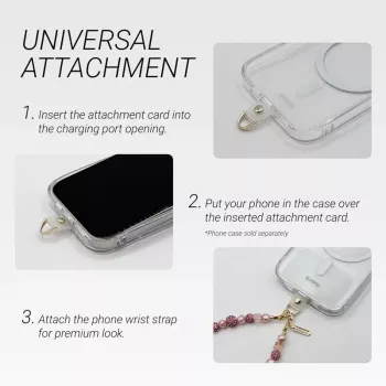 Crong Phone Crossbody Lanyard z Srebrnym Łańcuchem - Uniwersalny Pasek do Smartfona