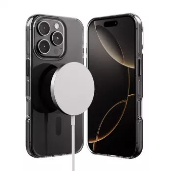 Crong Clear MAG Pro Case do iPhone 16 Pro MagSafe (Czarny)