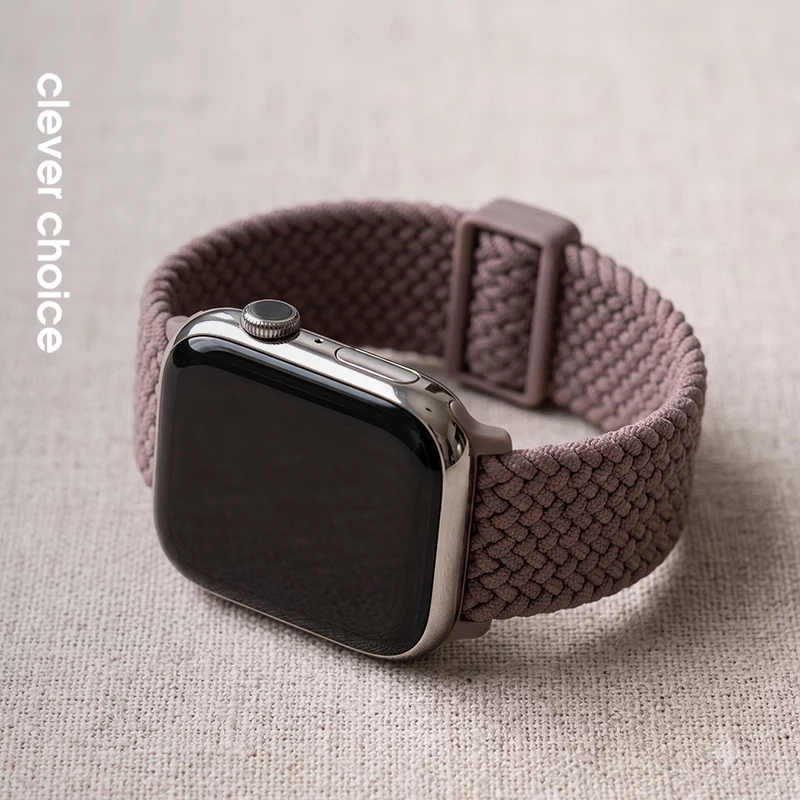 Crong Wave Band Pleciony Pasek Nylonowy do Apple Watch 38/40/41/42 mm Brązowy