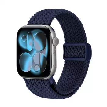 Crong Wave Band Pleciony Pasek do Apple Watch 38/40/41/42 mm (Granatowy)