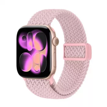 Crong Wave Band Pleciona Nylonowa Pętla Solo do Apple Watch 38/40/41/42 mm Różowy