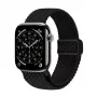 Crong Wave Band Pleciony Pasek Nylonowy do Apple Watch 44/45/46/49 mm (Czarny)