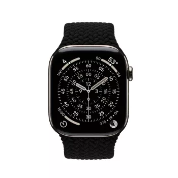 Crong Wave Band Pleciony Pasek Nylonowy do Apple Watch 44/45/46/49 mm (Czarny)