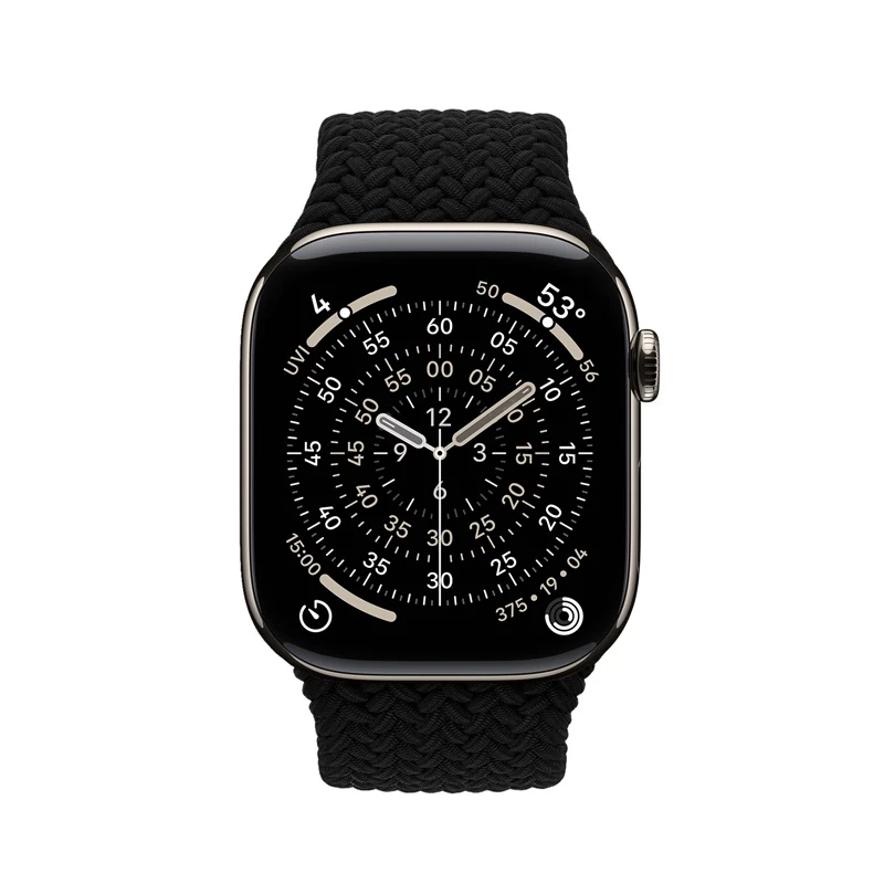 Crong Wave Band Pleciony Pasek Nylonowy do Apple Watch 44/45/46/49 mm (Czarny)