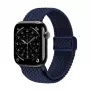 Crong Wave Band Pleciona Nylonowa Pętla Solo do Apple Watch 44/45/46/49 mm (Granatowy)
