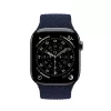 Crong Wave Band Pleciona Nylonowa Pętla Solo do Apple Watch 44/45/46/49 mm (Granatowy)