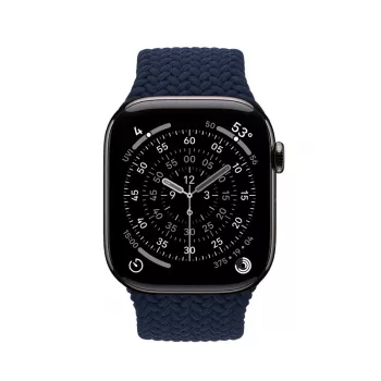 Crong Wave Band Pleciona Nylonowa Pętla Solo do Apple Watch 44/45/46/49 mm (Granatowy)