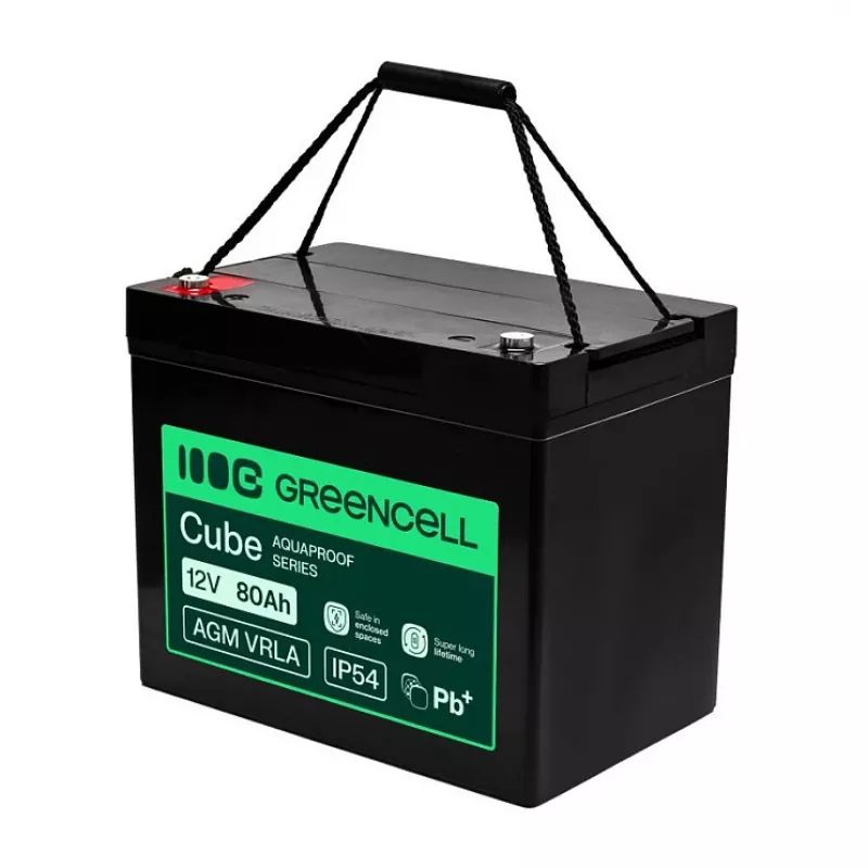 GREEN CELL Greencell AGM VRLA 12V 80Ah Akumulator bezobsługowy do UPS, wag, kamperów (260x168x216mm)