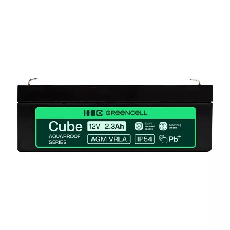 Greencell AGM VRLA 12V 2.5Ah Bateria bezobsługowa do kas fiskalnych, zabawek (178x36x66mm)
