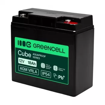 Akumulator Greencell AGM VRLA 12V 18Ah bezobsługowy do kas fiskalnych, zabawek, kamer (181x77x167mm)