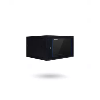 RACKTEL RL-4504WRE 4U 600x450 Szafa Rack naścienna, Czarna, Drzwi ze szkła hartowanego