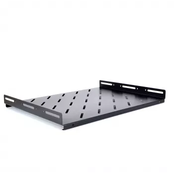 RACKTEL RL-P600S 1U Stała Półka do Szafy 19-calowej, Głębokość 600 mm, Czarna (RAL 9004), Nośność 50 kg
