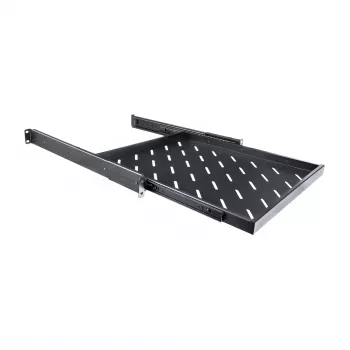RACKTEL RL-P800W 1U 19-calowa wysuwana półka do szafy o głębokości 800 mm, nośność 50 kg, czarna