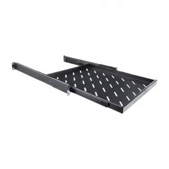 RACKTEL RL-P800W 1U 19-calowa wysuwana półka do szafy o głębokości 800 mm, nośność 50 kg, czarna