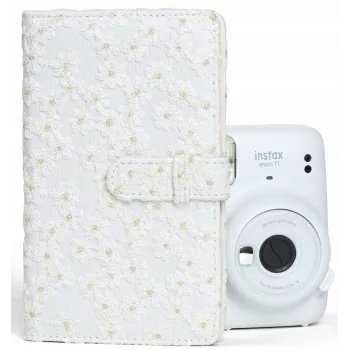 LOVEINSTANT Album na zdjęcia do Fujifilm Instax Mini / Xiaomi / Polaroid / Canon / HP / Kodak - Biały, haftowany