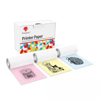 Phomemo Kolorowe Rolki Papieru Termicznego 53mm x 6,5m, 3 szt., do T02 M02 PRO M03 M04S