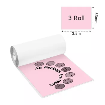 Phomemo Kolorowe Rolki Papieru Termicznego 53mm x 6,5m, 3 szt., do T02 M02 PRO M03 M04S